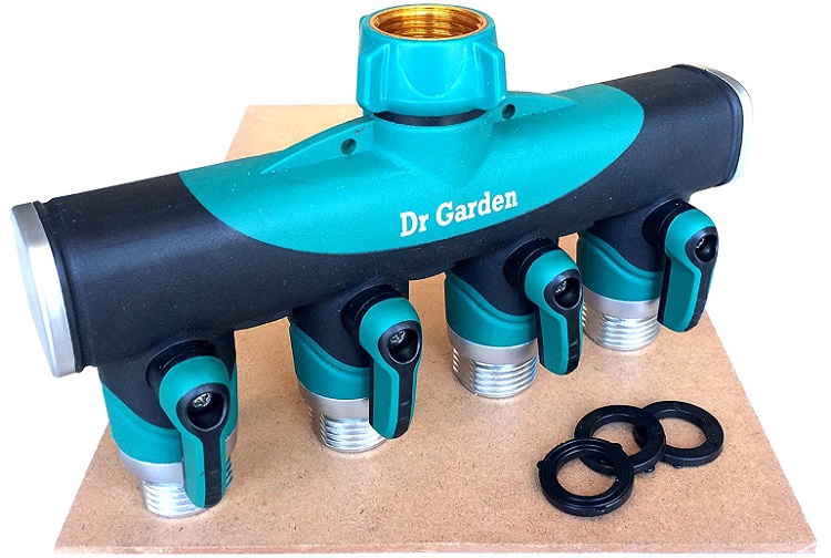 User-Friendly 4-Way Garden Hose Splitter