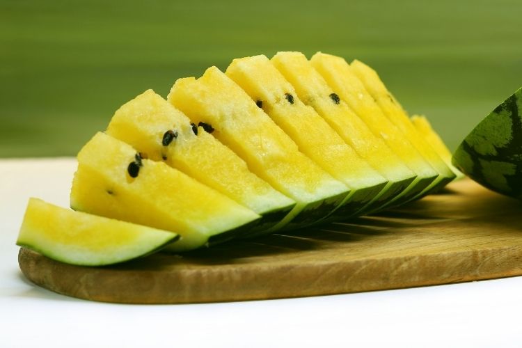 Types and Varieties of Watermelon: yellow watermelon