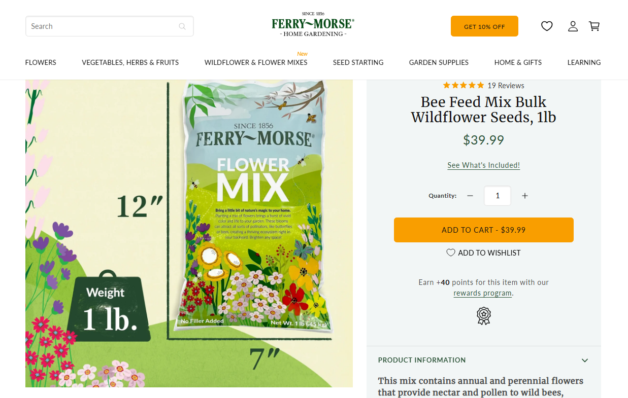 Ferry-Morse Bee Feed Mix